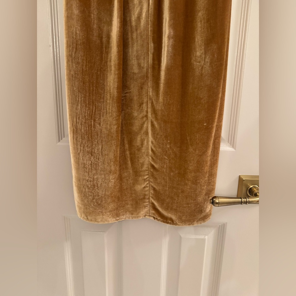 Reformation Gold Velvet Midi Dress - Picture 7 of 9
